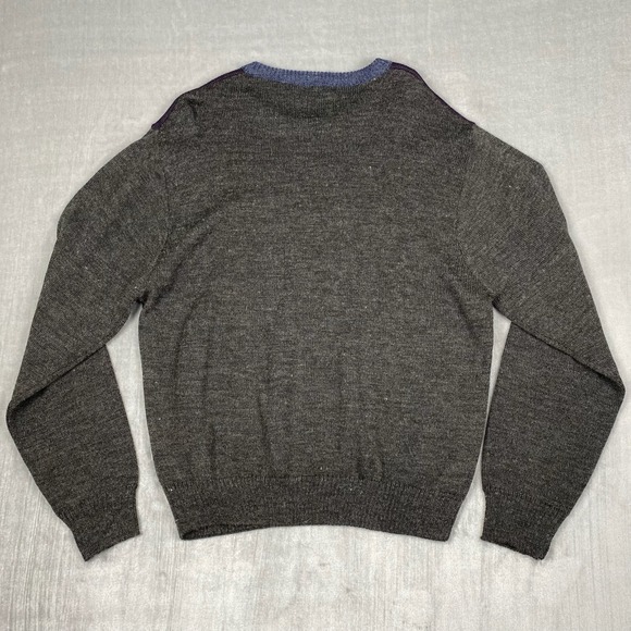 Vtg‎ 90s Cellinni Sweater Mens 2XL Blue Colorblock Wool Blend Baggy Preppy - Picture 2 of 8